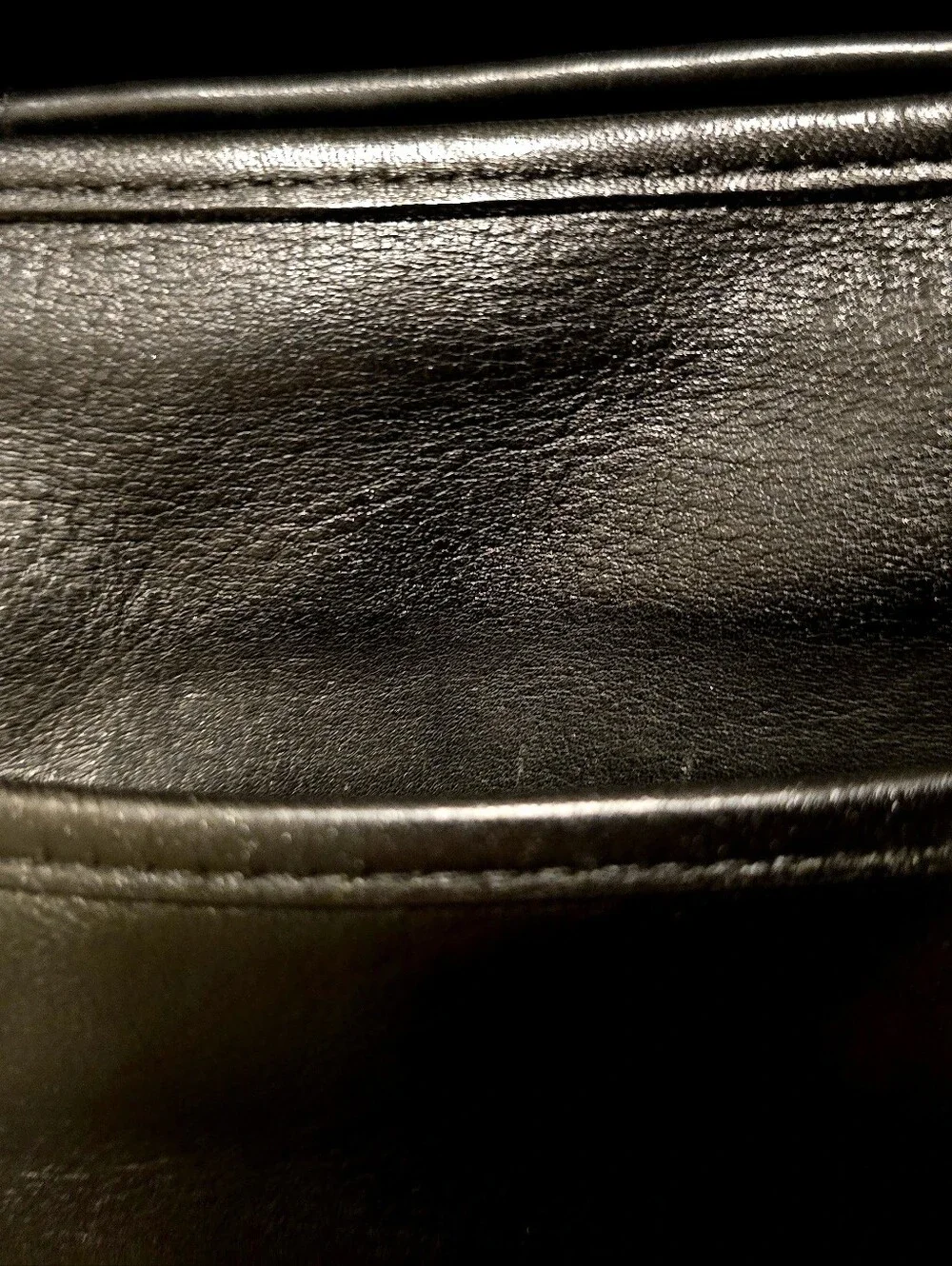 VINTAGE COACH, Black Leather Crossbody Messenger Bag